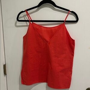 Red spaghetti straps small solid cotton